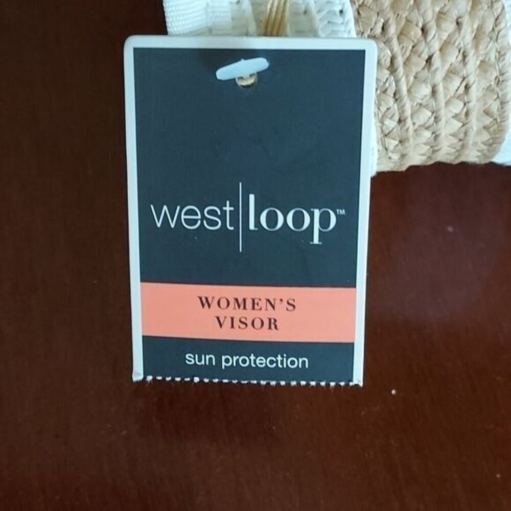 West Loop Women's Visor Open Hat Sun Protector White Tan Adjustable Foldable New - Picture 4 of 4